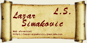 Lazar Simaković vizit kartica